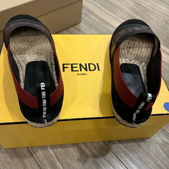 Fendi Zucca FF Logo Colorblock Pattern Espadrilles - Picture 4 of 6